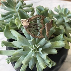 Sterling silver fish pin handmade